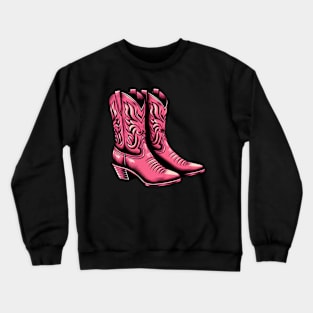 Pink cowboy boots Crewneck Sweatshirt